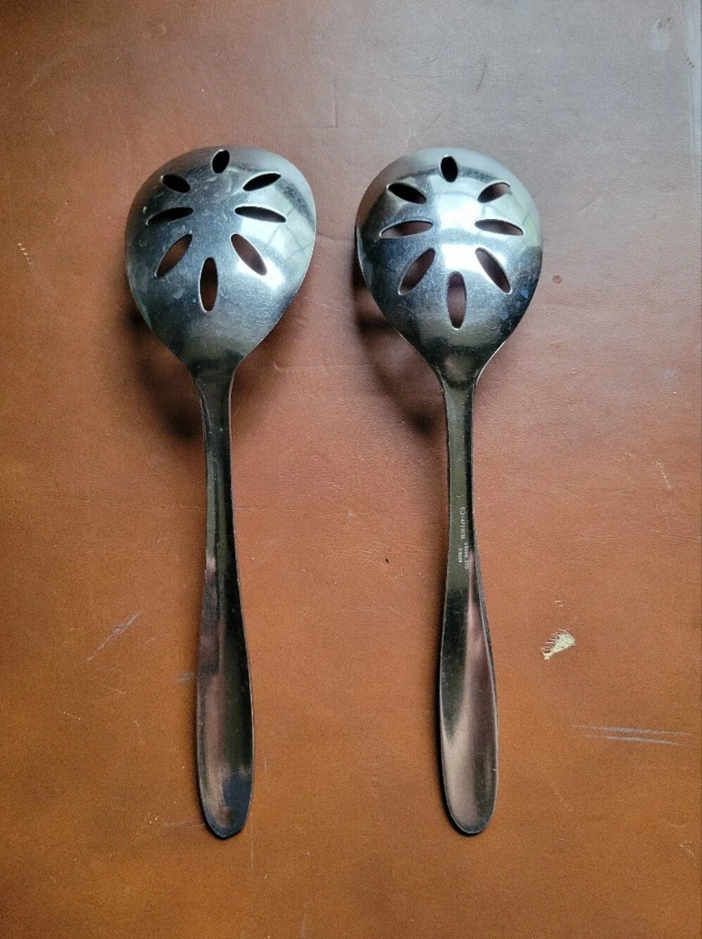 2 Imperial Stainless Korea Slotted Serving Spoons
